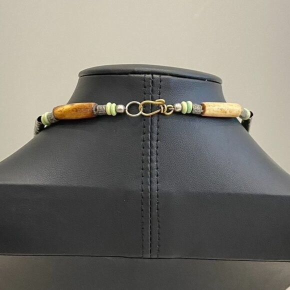 Boho Geometric Tribal Ethnic Statement Necklace - Picture 3 of 3